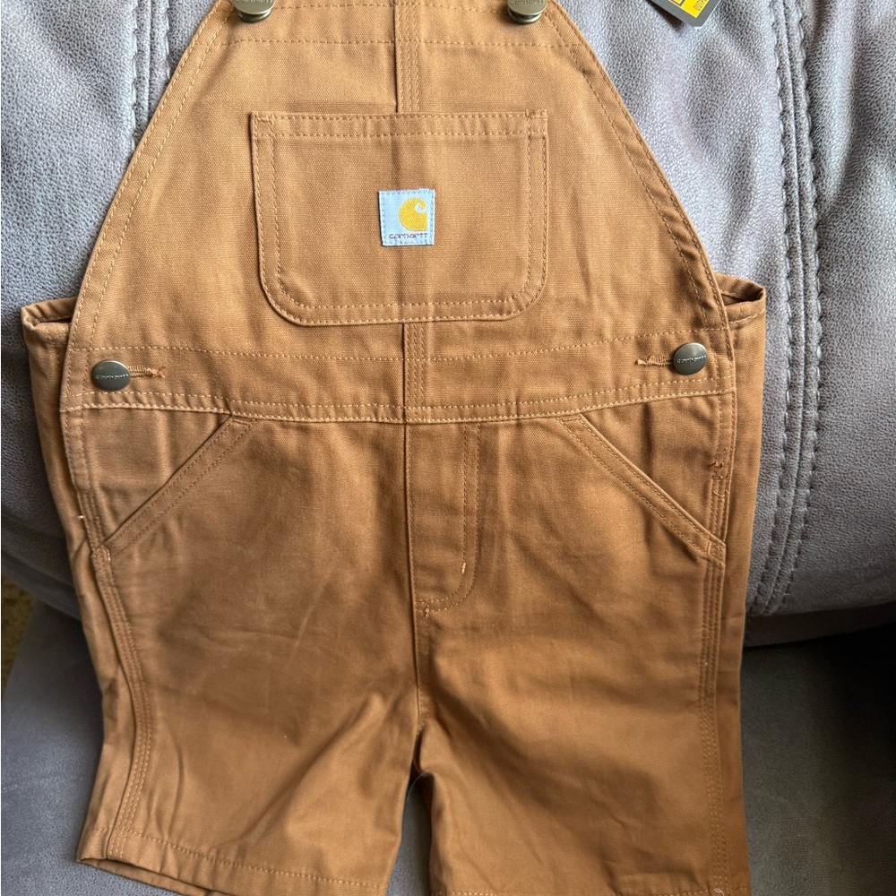 Carhartt Brown Kids Overalls - shorts. NWT size 4T